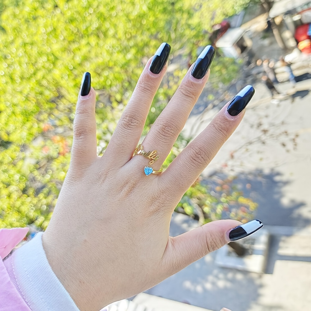 Custom Birthstone Name Ring, Minimalist Exquisite Design